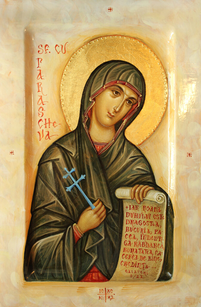 Cuvioasa Parascheva, icoană pictată, icoană pe lemn, comenzi icoane, icoană de vânzare, icoană ortodoxă, Orthodox, Christian art, artă sacră, Marmat