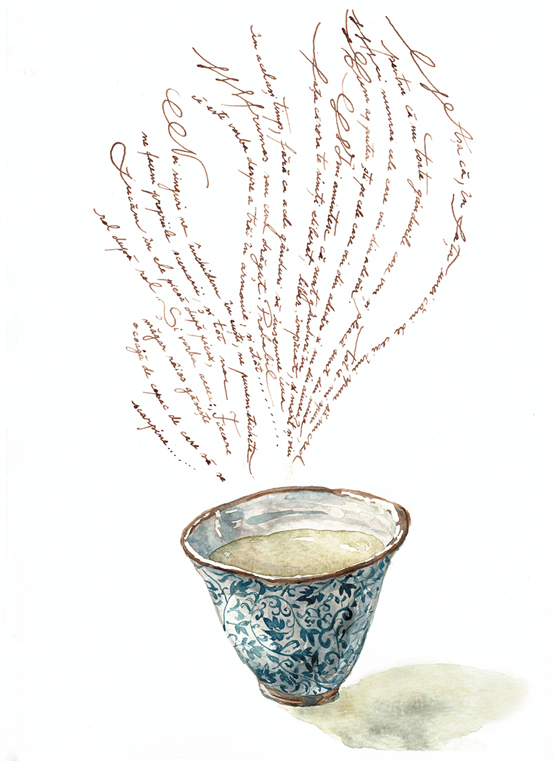 Ilustrație pentru cartea „Gânduri din cana de ceai”