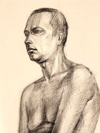 Studiu desen portret de barbat