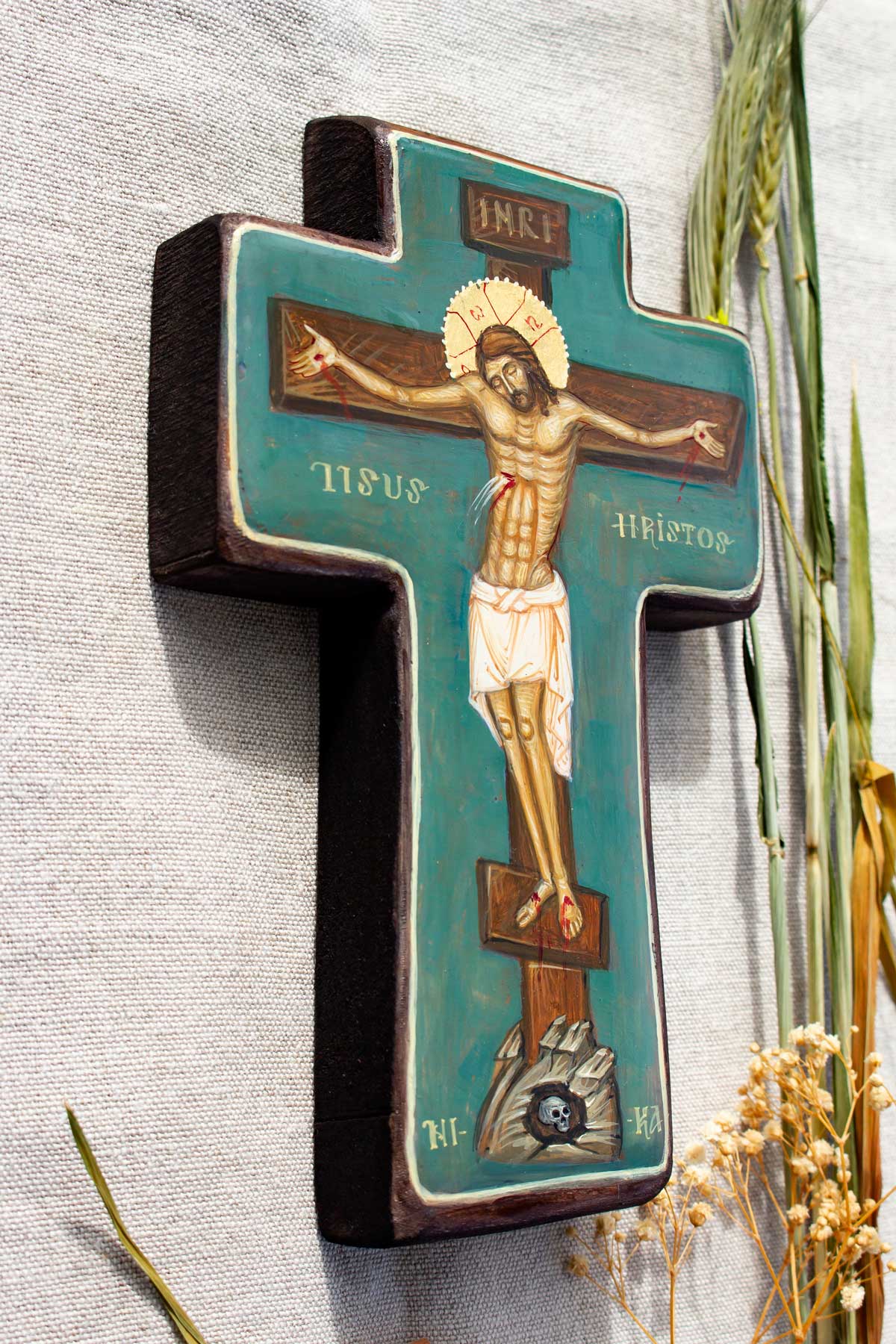 Cruce pictata cu rastignirea 2 Cruce pictata cu rastignirea 2