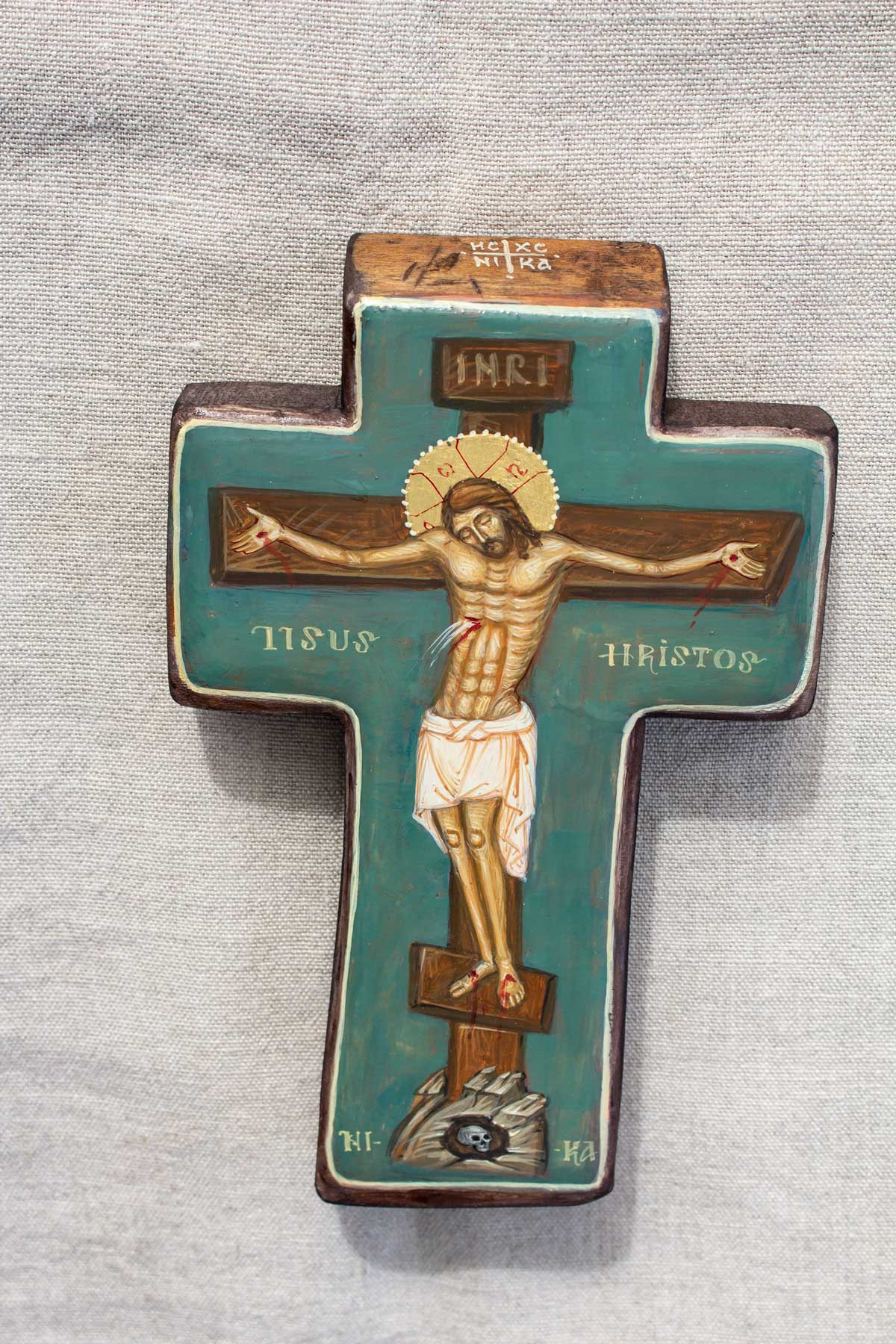 Cruce pictata cu rastignirea 3 Cruce pictata cu rastignirea 3