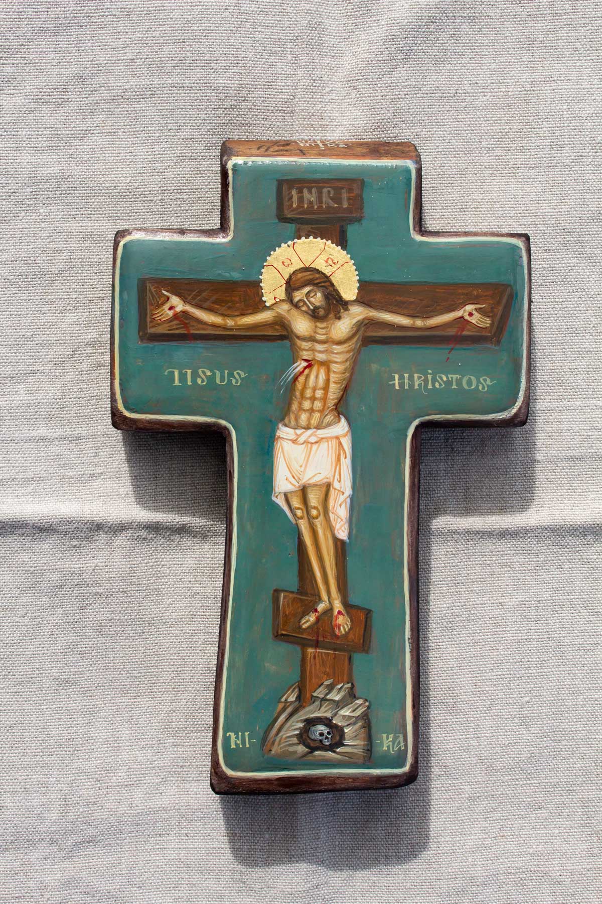 Cruce pictata cu rastignirea 4 Cruce pictata cu rastignirea 4
